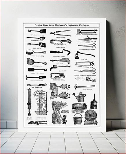 Πίνακας Garden tools implement catalogue. The Open Door to Independence (1915) by Thomas E. Hill 40x50