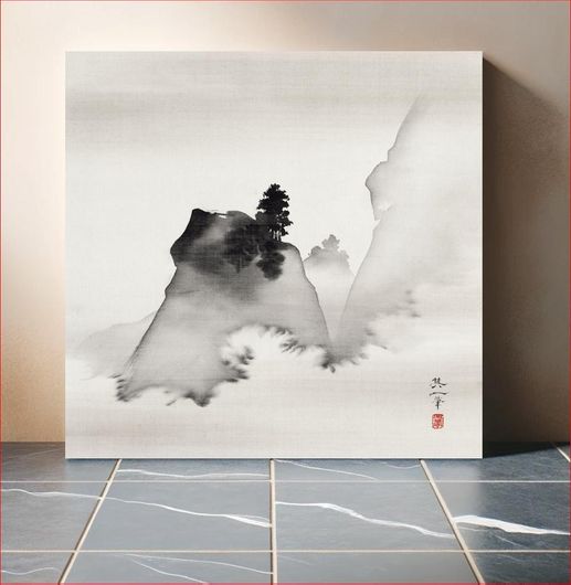 Πίνακας Mountains (right from the triptych Three Evening Scenes) (19th century) by Suzuki Kiitsu 70x70