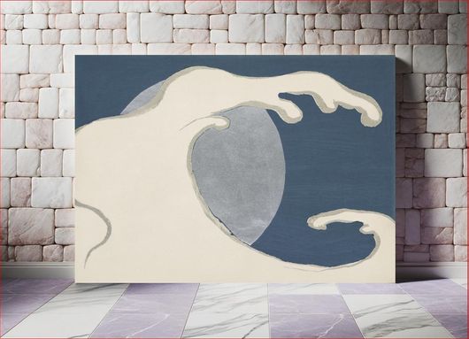 Πίνακας Waves and sun from Momoyogusa–Flowers of a Hundred Generations (1909) by Kamisaka Sekka 50x40