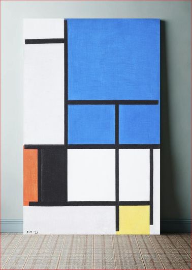 Πίνακας Composition with Large Blue Plane, Red, Black, Yellow, and Gray (1921) by Piet Mondrian 80x120