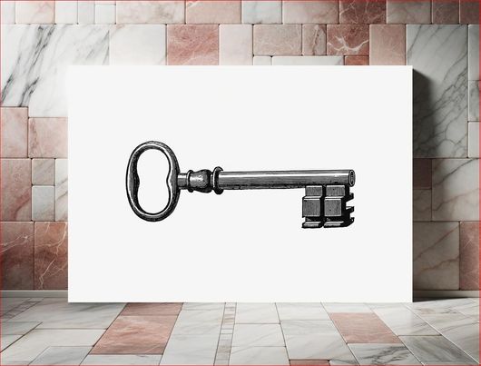 Πίνακας Vintage European style key engraving from Six Semaines de vacances by Paul Poiré (1880) 90x60