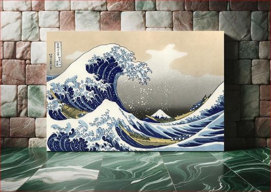 Πίνακας Hokusai's The Great Wave at Kanagawa (1760-1849) vintage Japanese Ukiyo-e woodcut print 180x120