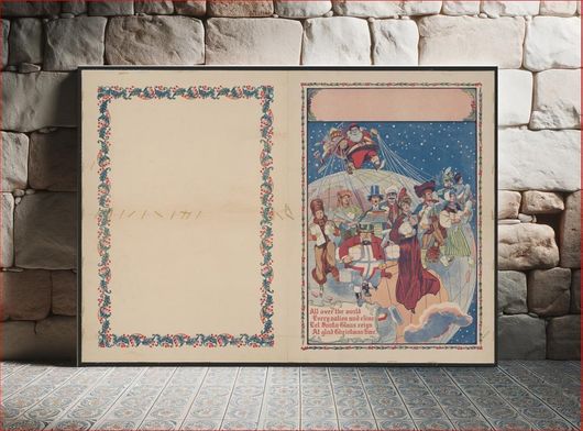 Πίνακας All over the world every nation and clime let Santa Claus reign at glad Christmas time 90x60