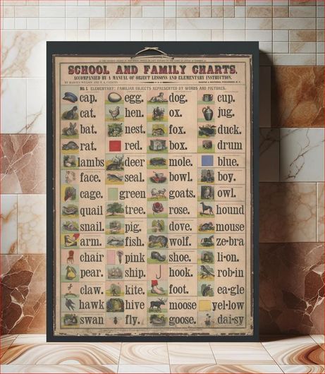 Πίνακας School and family charts:elementary; familiar objects represented by word and pictures 20x30