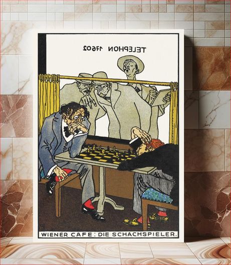 Πίνακας Viennese Café: The Chess Players (Wiener Café: Die Schachspieler) (1911) by Moriz Jung 120x180