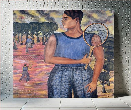 Πίνακας Portrait of Hugo Tilghman (The Tennis Player) (1924) oil painting art by Abraham Ángel 70x70