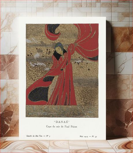 Πίνακας "Danaé": Cape du soir by Paul Poiret (1914) by Charles Martin, published in Gazette de 70x100