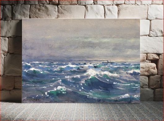 Πίνακας On the Steamer Bremen, off Nova Scotia (1880) vintage painting by William Henry Holmes 65x40