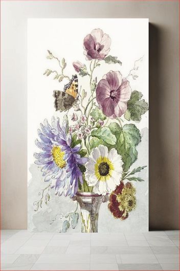 Πίνακας Bouquet of Flowers with a Butterfly in high resolution by William van Leen (1763–1825) 40x65