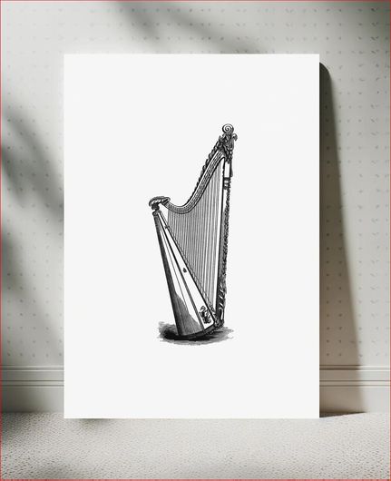 Πίνακας Harp from The Literary Remains Of The Rev. Thomas Price published by Llandovery (1854) 130x200