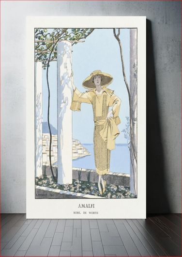 Πίνακας Amalfi. Robe, de Worth from Gazette du Bon Ton No. 7, Pl. 54 (1922) by George Barbier 40x65