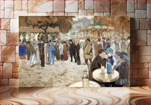 Πίνακας Fun fair, boulevard de Clichy (1910) by Louis Abel-Truchet. The City of Paris Museums 200x130