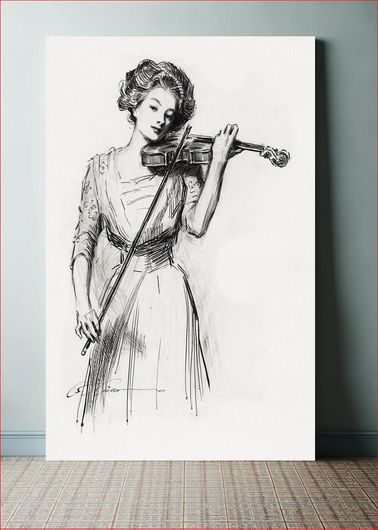 Πίνακας Sweetest story ever told (ca 1910), vintage woman illustration by Charles Dana Gibson 40x65