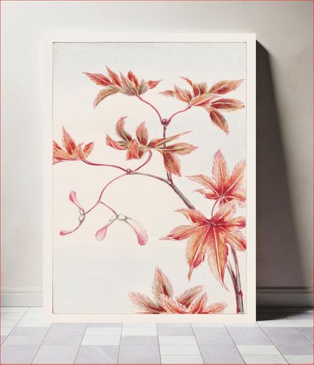 Πίνακας Branch of Momiji maple tree with leaves and seeds during 1870–1880 by Megata Morikaga 70x100