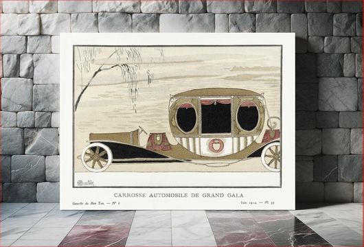Πίνακας Grand gala automobile coach (1914) by Charles Martin, published in Gazette de Bon Ton 40x30