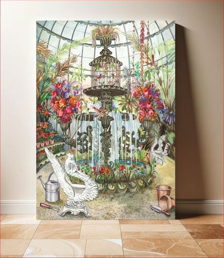 Πίνακας Conservatory Fountain (1938) vintage illustration by Perkins Harnly and Nicholas Zupa 40x65