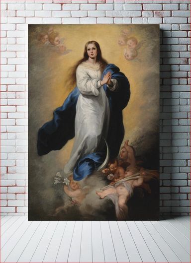 Πίνακας The immaculate conception of escorial, copy after murillo, 1863, by Adolf von Becker 40x50