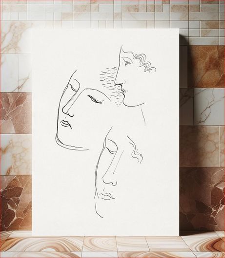 Πίνακας Sketchbook with various studio drawings (1930) woman illustration by Mikulas Galanda 120x180