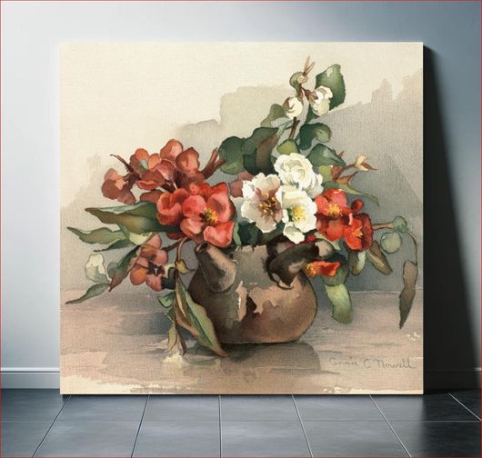 Πίνακας Two florals on one sheet (1861–1897), vintage flower illustration by Annie C. Nowell 50x50