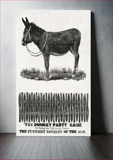 Πίνακας The donkey party game of putting the tail on the donkey (1889) by Charles Zimmerling 60x90