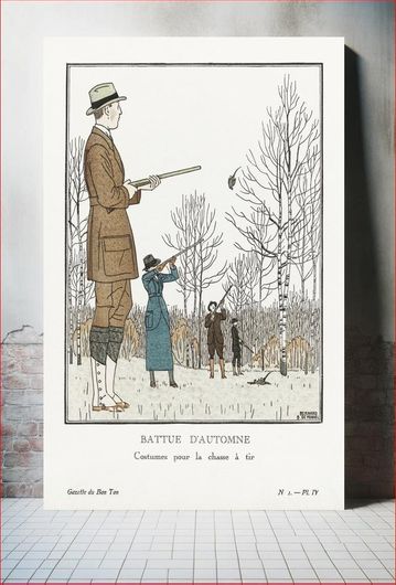 Πίνακας Battue d'automn (1923) by Bernard Boutet de Monvel, published in Gazette du Bon Tonใ 60x90