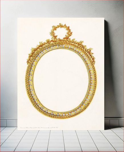 Πίνακας Project for an Oval Frame (1800), gold vintage mirror illustration by Luigi Righetti 50x80