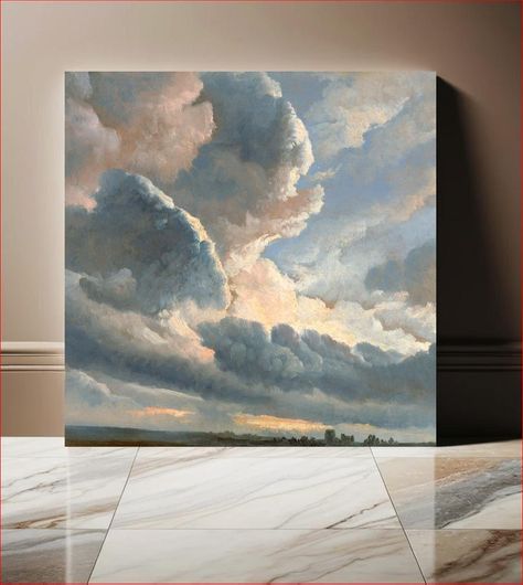 Πίνακας Study of Clouds with a Sunset near Rome (1786-1801) by Simon Alexandre Clément Denis 120x120