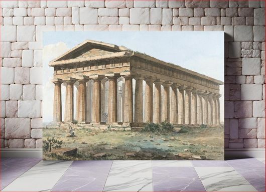 Πίνακας Views in the Levant: Paestum (1785) vintage building illustration by Willey Reveley 200x130