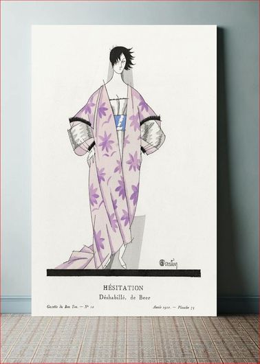 Πίνακας Hesitation–Déshabillé de Beer (1920) by Charles Martin, published in Gazette du Bon 130x200