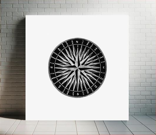 Πίνακας Compass card from Arnold's Geographical Handbooks published by Edward Arnold (1899) 40x40