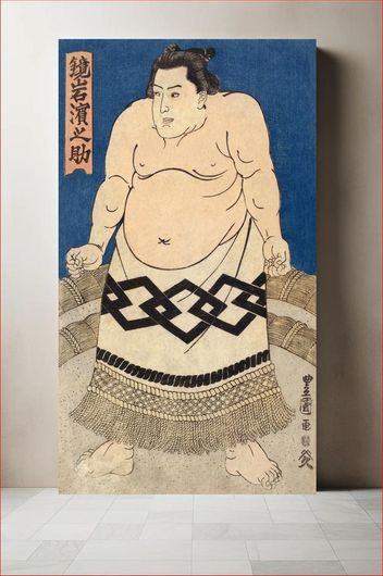 Πίνακας Painija Kagami-iwa Hamanosuke (1820), vintage Japanese man illustration by Toyokuni 80x120