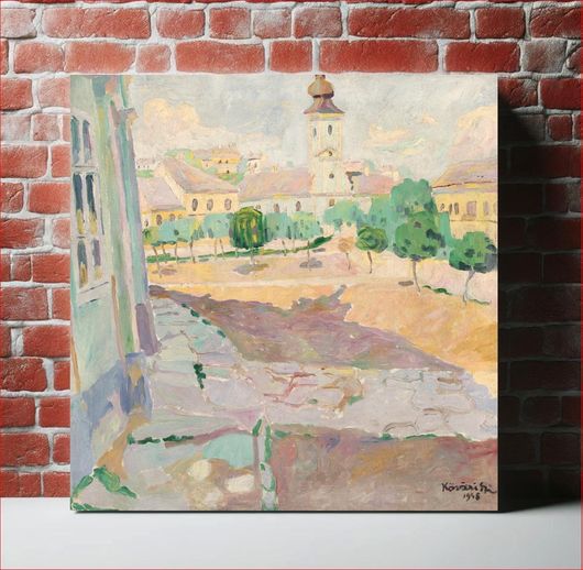 Πίνακας View of spišské podhradie (1908) vintage illustration by Konštantín Kövári-Kacmarik 130x130