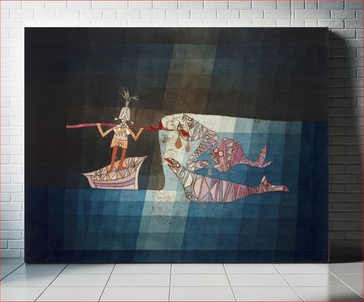 Πίνακας Battle scene from the funny and fantastic opera "The Seafarers" (1923) by Paul Klee 30x20