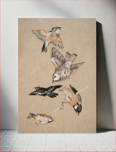 Πίνακας Love leading the Pilgrim - Study of Birds: Finches (1897) by Sir Edward Burne–Jones 130x200