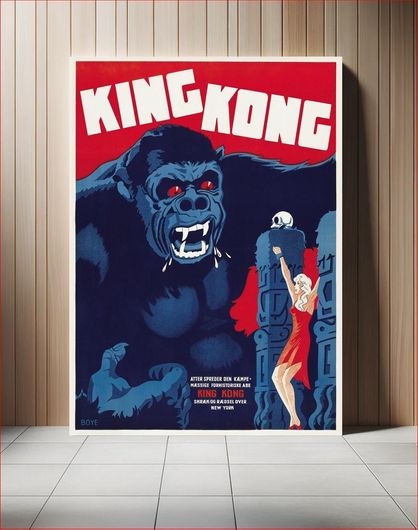 Πίνακας Danish movie poster for King Kong (1933) chromolithograph art by RKO Radio Pictures 60x90