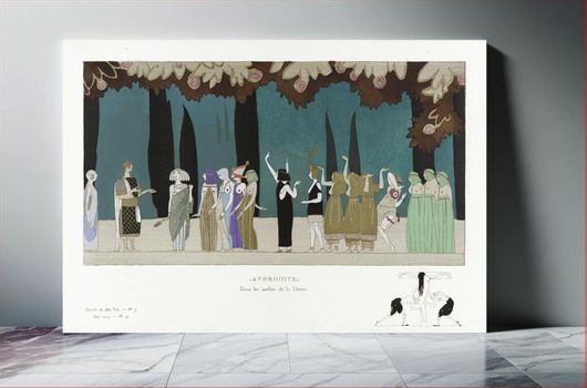 Πίνακας Aphrodite–In the gardens of the Goddess (1914) by Charles Martin Gazette du Bon Ton 120x80