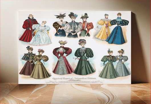 Πίνακας Quarterly report of metropolitan fashions. Winter (1895-1896) chromolithograph art 150x100