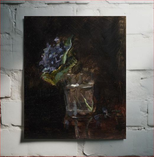 Πίνακας Henri de Toulouse–Lautrec, Bouquet of Violets in a Vase (1882) still life painting 30x40