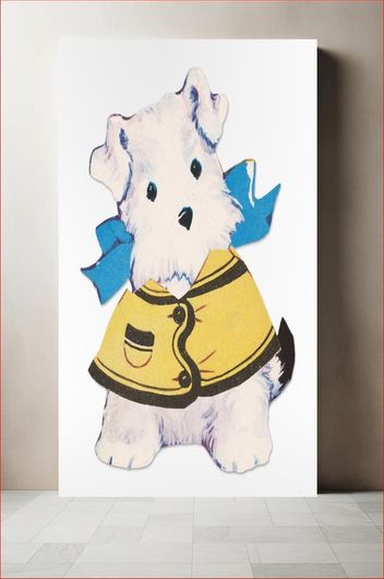 Πίνακας Bitsy paper doll dog in outfits (1945–1947), vintage little puppy dog illustration 50x80