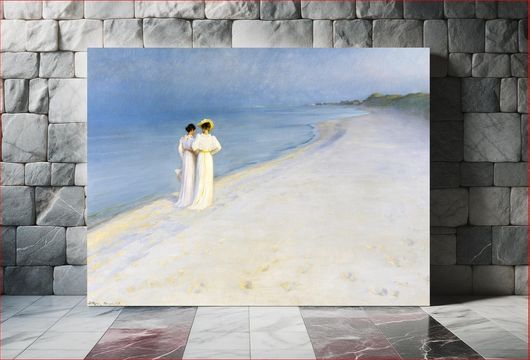 Πίνακας Summer evening on Skagen's Beach (1893) aesthetic painting by Peder Severin Krøyer 80x50