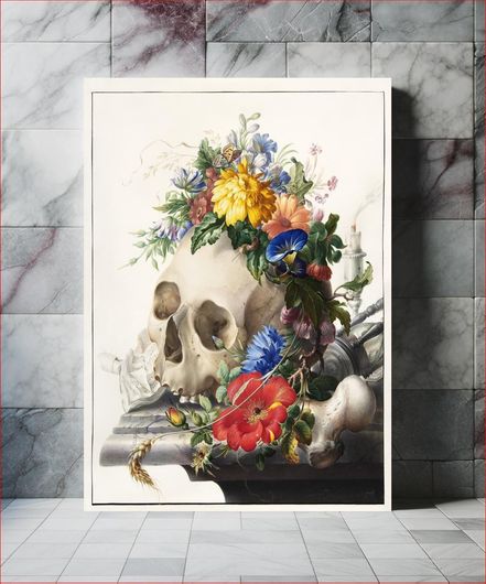 Πίνακας Vanitas still life (1667-1726) painting by Herman Henstenburgh 120x180