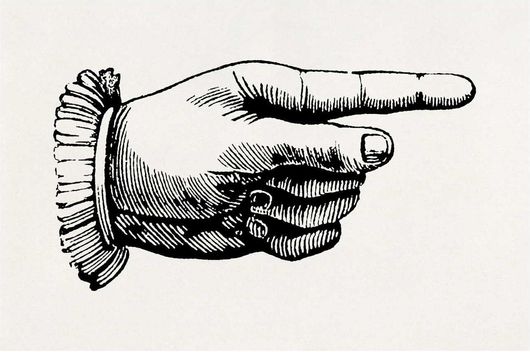 Πίνακας A manicule or pointing hand (1850) vintage icon 80x50