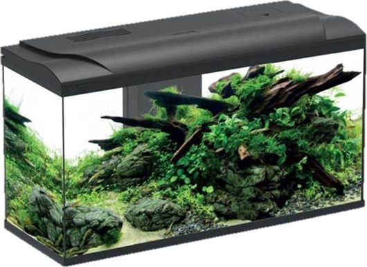 Ενυδρείο Ψαριών HS Aqua με Εξοπλισμό & Φώτα LED Αquarium Platy 110 LED Bio 80x31x46cm Vol 110L Mαύρο