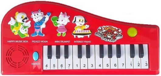 Πιάνο με Ζωάκια 32x16x4cm για 2+ Ετών Κόκκινο