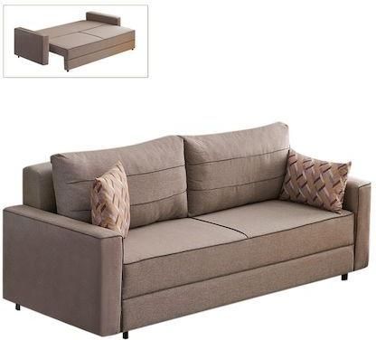 Καναπές Κρεβάτι Megapap Τριθέσιος Υφασμάτινος 215x90x88cm Εκρού