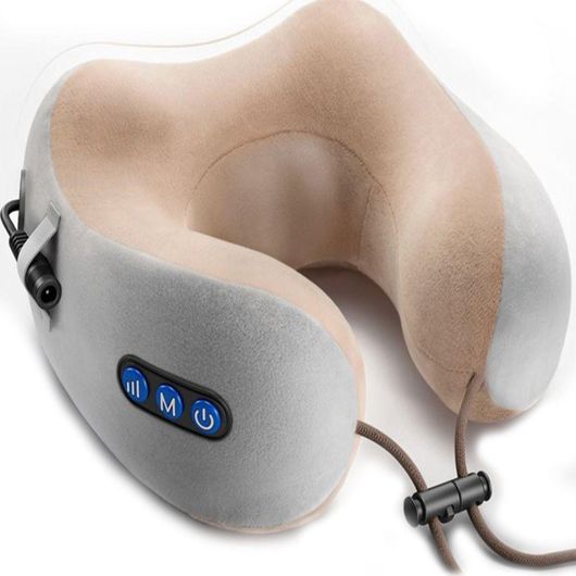 U-Shaped Μαξιλάρι Μασάζ Shiatsu για τον Αυχένα με Δόνηση & Υπέρυθρες Λευκό
