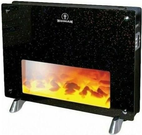 Ηλεκτρικό Τζάκι Human HU-1500 Επιδαπέδιο 2000W 70x57cm Μαύρο