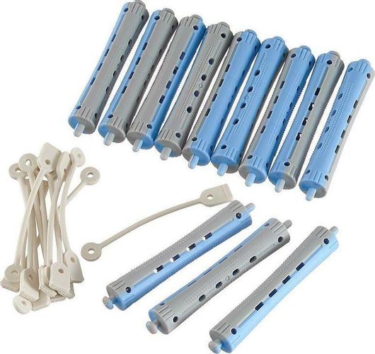 Ρόλεϊ Μαλλιών Hair Tools STA011668 Σετ 12τμχ Γαλάζιο