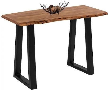 Τραπέζι Μπαρ HomeMarkt Ορθογώνιο από Μασίφ Ξύλο / Μεταλλικό 120x53x96cm Καφέ