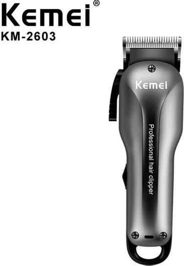 Kemei Επαναφορτιζόμενη Κουρευτική Μηχανή Γκρι KM-2603